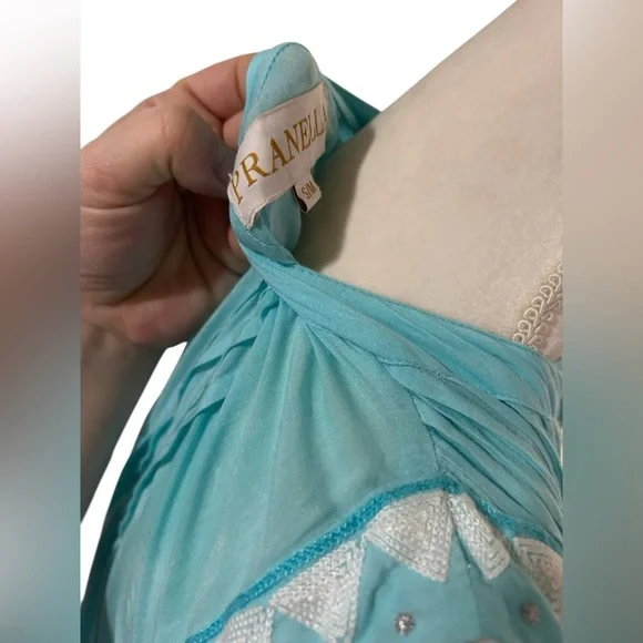 Pranella bohemianTurquoise Sleeveless Dress with Tassels Size SM/MED - Picture 5 of 7